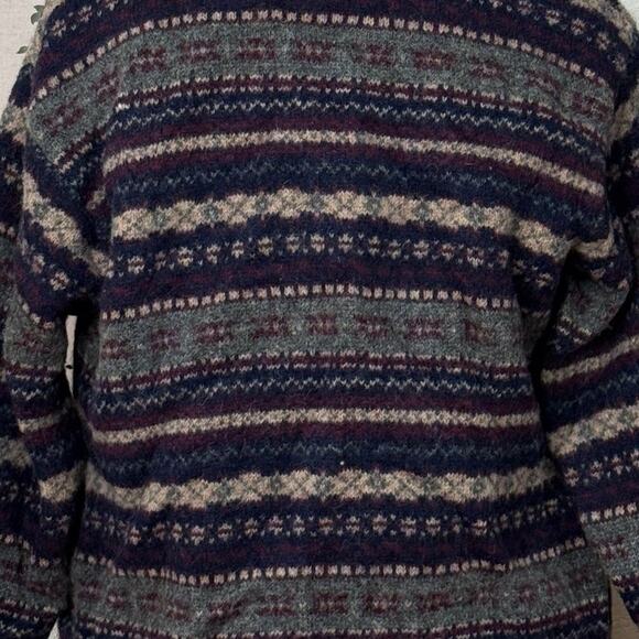 90s Y2k Fair Isle Wool Cardigan Sweater Cottage Prairie Grandma Fairy Grunge M - Picture 5 of 7